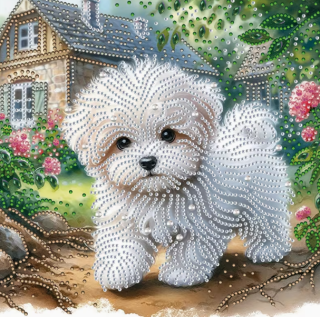 Diamond Painting Malteser Welpe